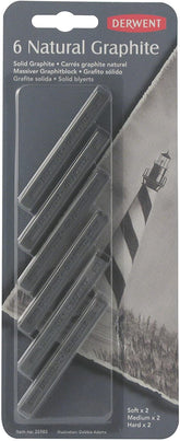 Derwent Natural Graphite Blister Solid Graphite Sticks (Set of 6) - Al Masam Stationery LLC